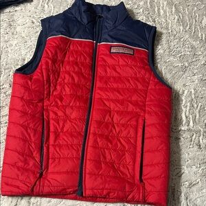 Vineyard Vines boys Red and Blue Quilted Vest